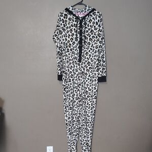 Jenni Intimates Full Body Hooded Animal Print Pajama Size M